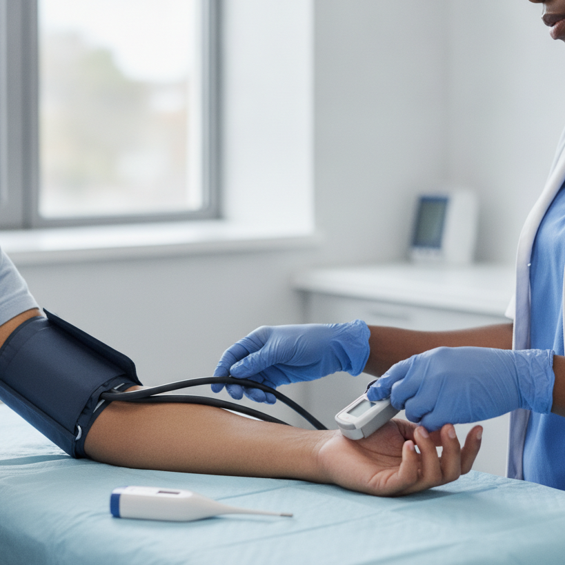 Preventive Health Screening just hands black nurse